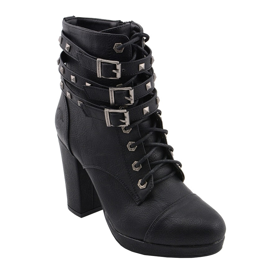 Ladies Lace to the Toe Boots: Features:

Women's Lace to Toe Boot
Synthetic Leather Upper
Anti-Slip Bottom, Platform Heel
Cro