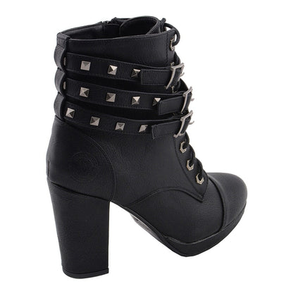 Ladies Lace to the Toe Boots: Features:

Women's Lace to Toe Boot
Synthetic Leather Upper
Anti-Slip Bottom, Platform Heel
Cro