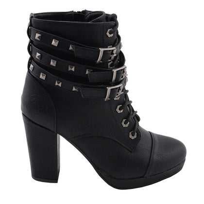 Ladies Lace to the Toe Boots: Features:

Women's Lace to Toe Boot
Synthetic Leather Upper
Anti-Slip Bottom, Platform Heel
Cro