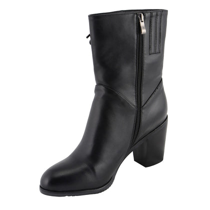 Women's Side Lace Riding Boot: Features:

Synthetic Leather Upper
Anti-Slip Bottom
Riding Heel, Laced Side
Side Zipper Entry