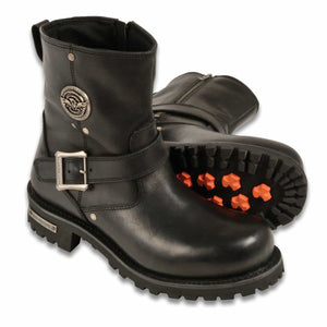 Men's Short Harness Boot With Side Zipper 9040: Features:

Men's 6 Inch Classic Engineer Boot
Full Grain Premium 2