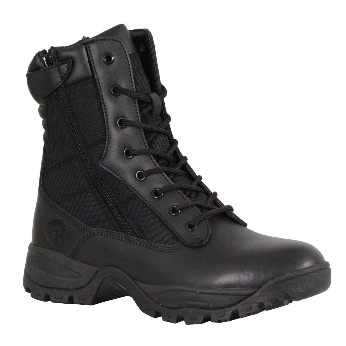Men's Double Zipper Lace Up Boot: Features:

Leather Upper/Nylon
Anti-Slip, Oil Resistant Outsole
Plain Toe Design, Cement Co