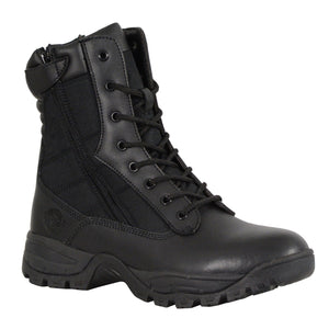 Men's Double Zipper Lace Up Boot: Features:

Leather Upper/Nylon
Anti-Slip, Oil Resistant Outsole
Plain Toe Design, Cement Co