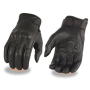 Men's Short Racing Glove Lined: Premium Aniline Cowhide
Lightly Lined w/ Gel Palm
Adjustable Wrist Strap Closure
Rubberized K