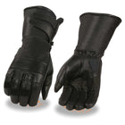Men's Winter Gauntlet Gloves: Premium Aniline Cowhide
Thermal Lined w/ Double Strap Cuff
Elasticized Knuckles
Padded Palm w/ 