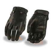 Ladies Perf Driving Glove: Premium Anailine Cowhide
LIghtly Lined w/ Gel Palm
Adjustable Wrist Strap Closure &amp; Cuff Snaps