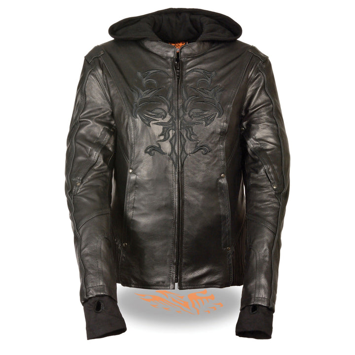 Milwaukee Leather Women's 3/4 Jacket with Reflective Tribal - Eagle Leather