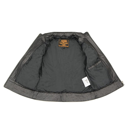 Women's Rebel Jacket Grey: Features:

Lightweight Distressed Leather with Rubbed Seams
Zipper Front with Four Front Pockets
I