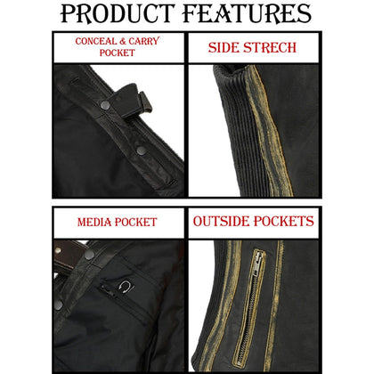 Ladies Classic Zip Up Vest with Lace: Features:

Women Distressed Black Leather Vest with Lace &amp; Star Accents
Lightweight