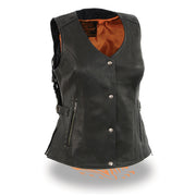 Ladies Studded Back Fringe Vest: Features:

1