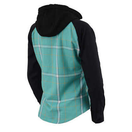 Women's Teal Flannel Shirt: Women’S Button Front Long Sleeve Cotton Flannel Shirt W/ Detachable Hood