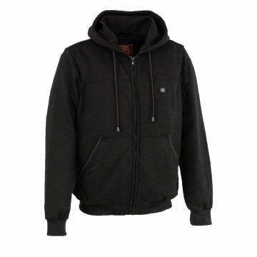 Men's Heated Fleece Hoodie Bk: Men’s Zipper Front Heated Hoodie w/ Front &amp; Back Heating Element’sDurable Material ? Cotto