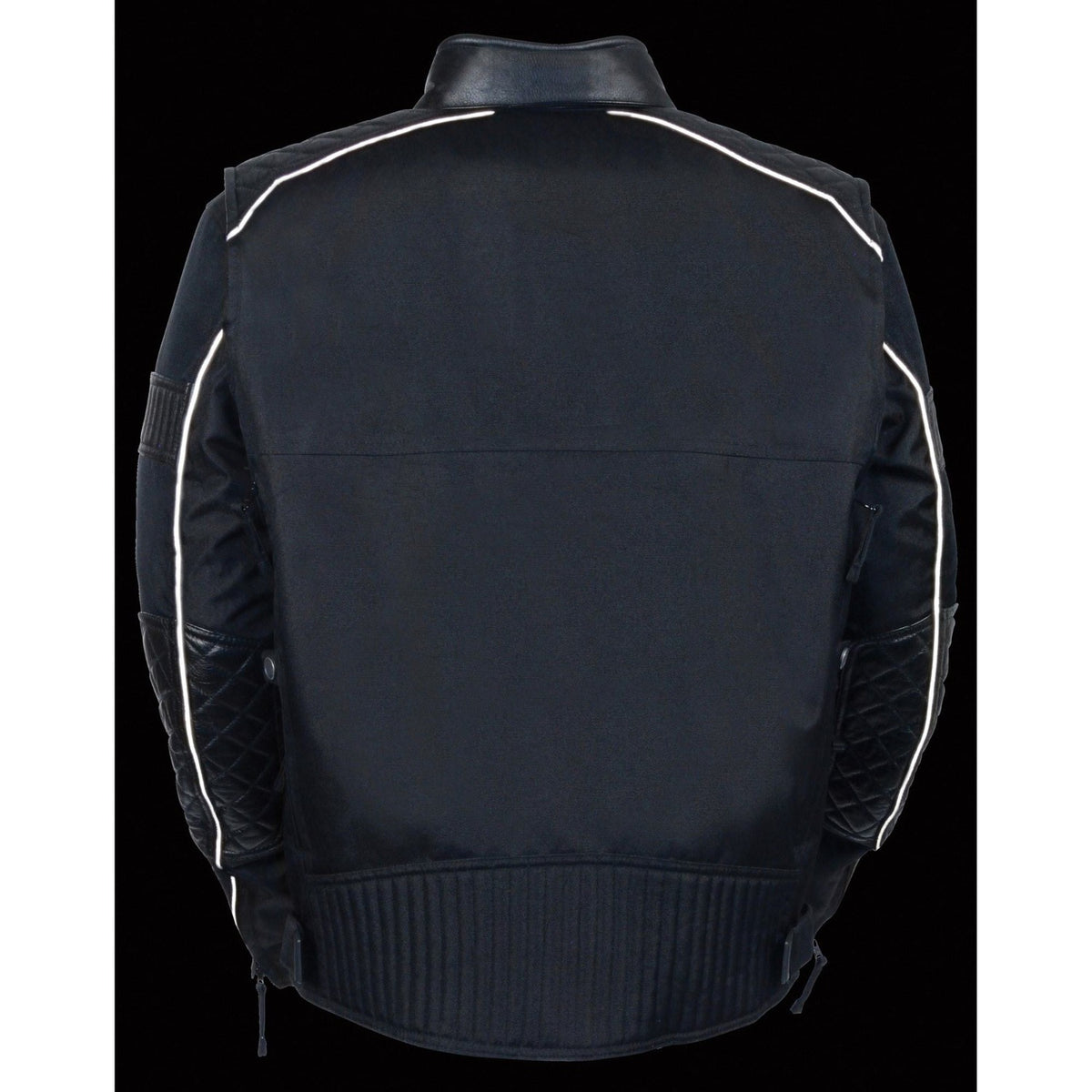 Men's Textile Scooter Jacket 1735: *Full Sleeve Zip Out liner*Adjustable Size Velcro Waist Straps*Four Front &amp; Two Back V