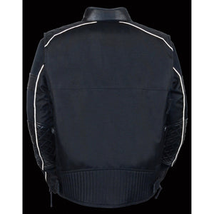 Men's Textile Scooter Jacket 1735: *Full Sleeve Zip Out liner*Adjustable Size Velcro Waist Straps*Four Front &amp; Two Back V