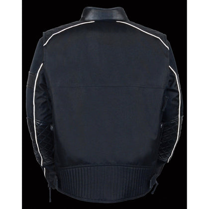 Men's Textile Scooter Jacket 1735: *Full Sleeve Zip Out liner*Adjustable Size Velcro Waist Straps*Four Front &amp; Two Back V