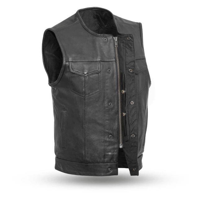 Eagle Leather Men's No Rival-Naked Leather Vest - Black - Eagle Leather