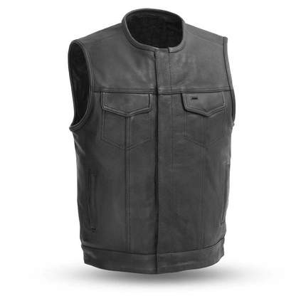 Eagle Leather Men's No Rival-Naked Leather Vest - Black - Eagle Leather