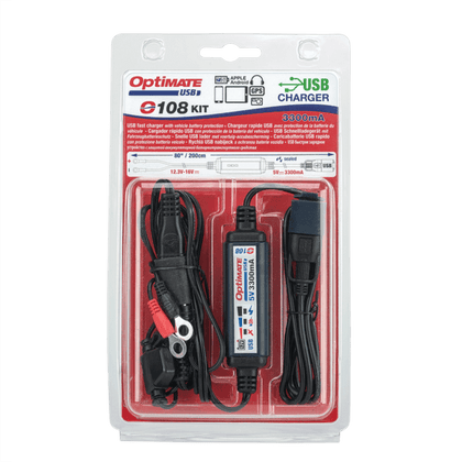 Sae to USB Optimate Adapter: The sealed in-line battery to USB 3300mA charger with 200cm / 80″ of cable and O-31 battery lead