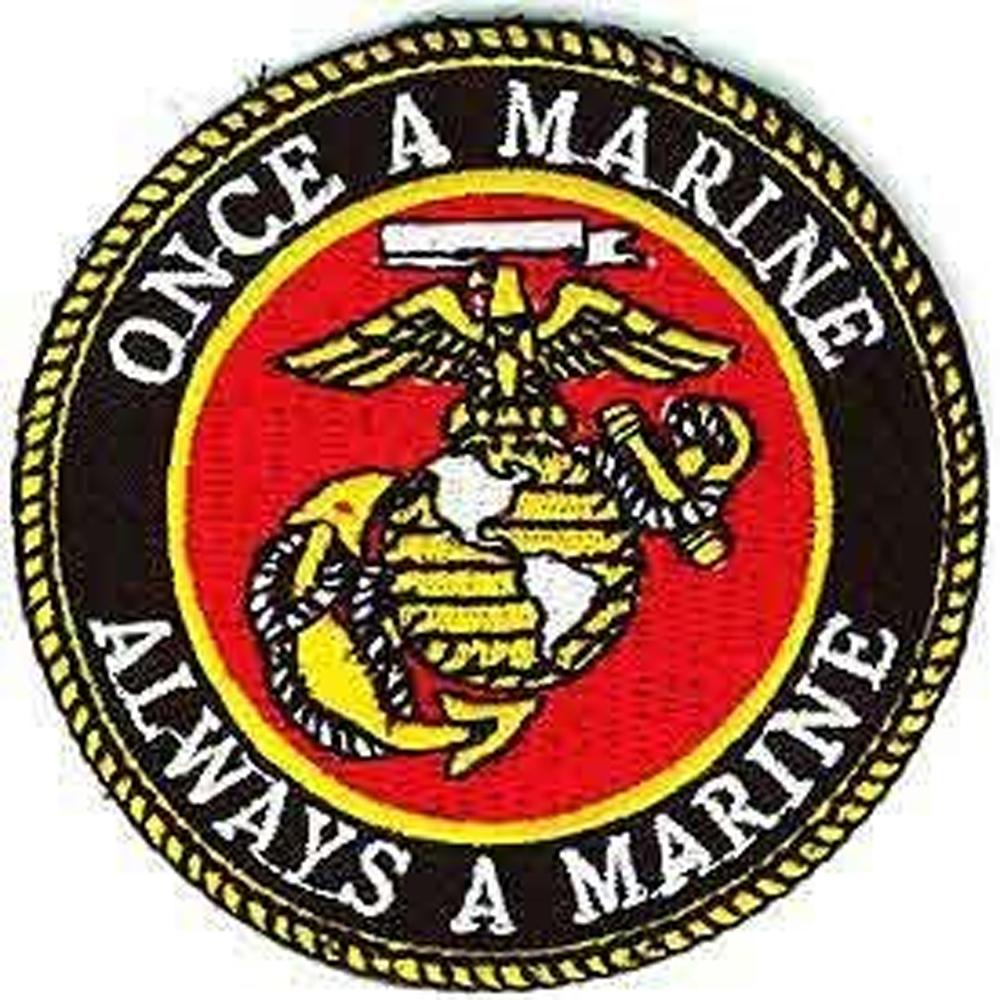 Eagle Emblems Men's 3-1/16" USMC Logo Once a Marine Patch - Multicolor - Eagle Leather