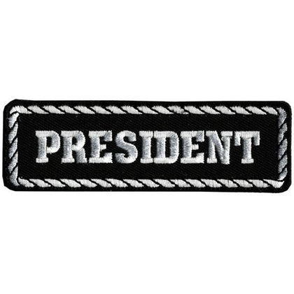 President Patch: Heat-sealed backing for easy iron-on application