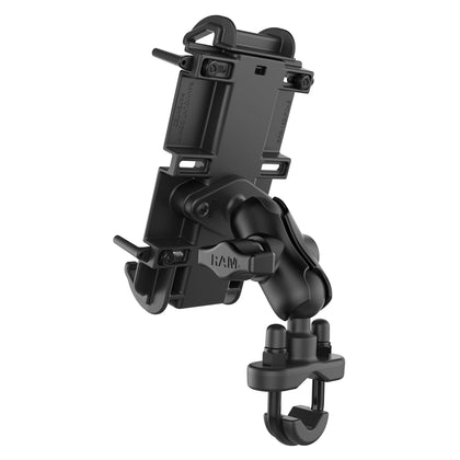 Quick Grip XL W/ U-Bolt: FEATURES

Spring-loaded holder features adjustable side supports that provide a secure fit for a var