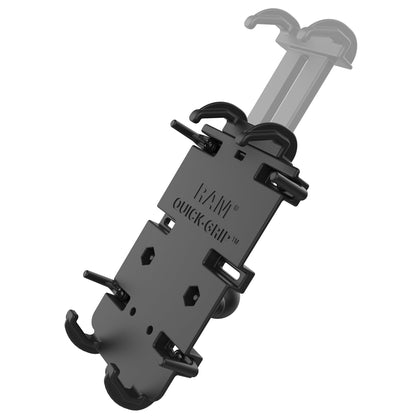 Quick Grip XL W/ U-Bolt: FEATURES

Spring-loaded holder features adjustable side supports that provide a secure fit for a var