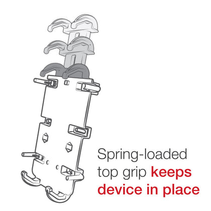 Quick Grip XL W/ U-Bolt: FEATURES

Spring-loaded holder features adjustable side supports that provide a secure fit for a var