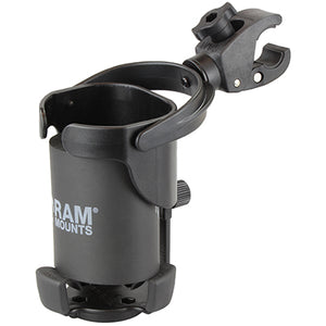 RAM Complete Large Cup Holder With Claw Mount: The RAM-B-132-400U consists of the small Tough-Claw™ base and RAM Level Cup™ S