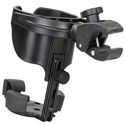 RAM Complete Large Cup Holder With Claw Mount: The RAM-B-132-400U consists of the small Tough-Claw™ base and RAM Level Cup™ S