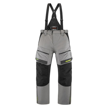 Raiden Pants Gray/Hi-Vis: The ICON Raiden™ Level 3 Waterproof pants are the premier accompaniment to the ICON Raiden™ Jacket