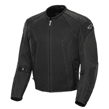 Phoenix 6.0 Jacket Black / Black: Features:

Free Air™ poly/mesh shell reinforced with Rock Tex™ at the shoulders, elbows and