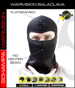 Warm Skin Balaclava Black: Description
This is the warmest skin tight balaclava that Schampa makes