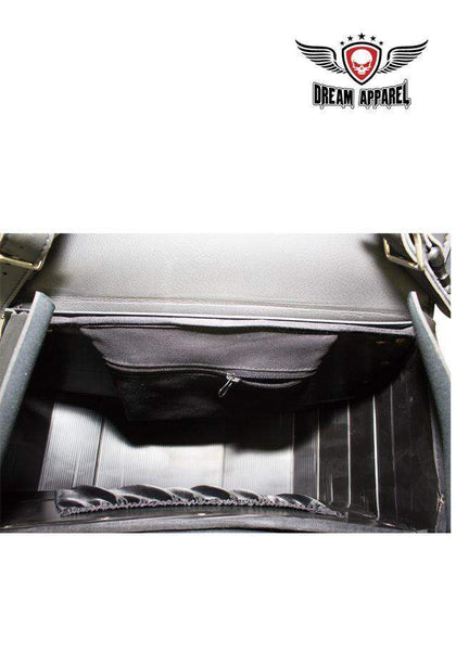 PVC Saddlebags 4003: Features:

Dimensions: 12" x 8" x 14"
Universal Fitting
Each compartment has a zipped pocket
4 Tie-Down 