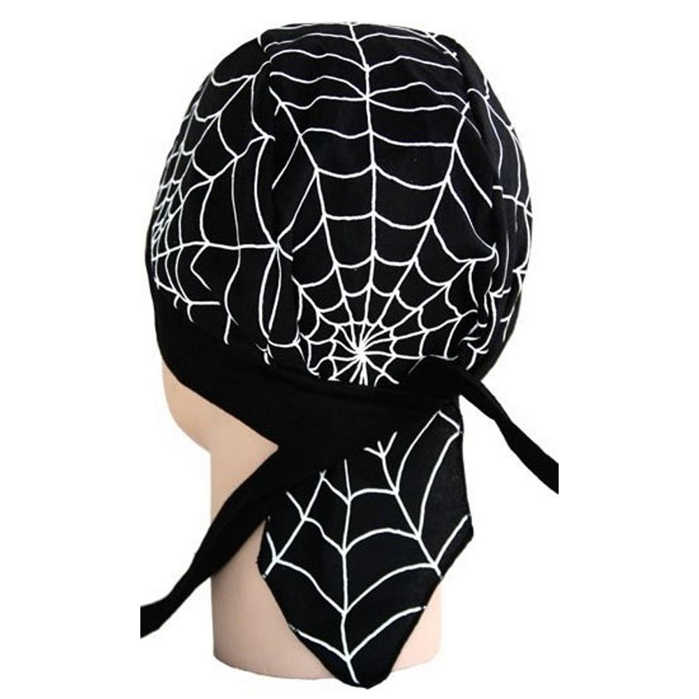 Classic Skull Cap - White Spider Webs