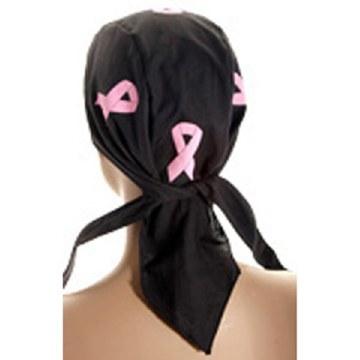 Pink Ribbons/Black Headwrap