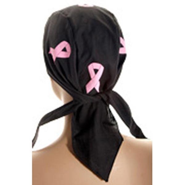 Pink Ribbons/Black Headwrap