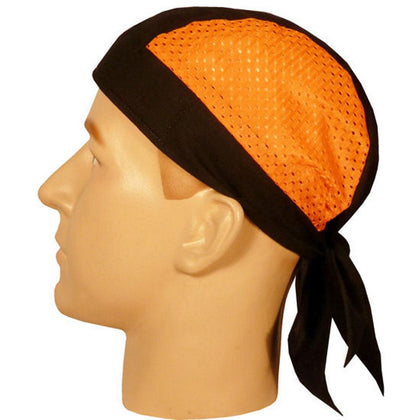 Classic Skull Cap - Orange and Black Air Flow: Classic Skull Cap - Orange and Black Air Flow