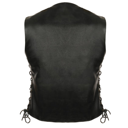Ladies 6 Pocket Laced Vest: Features:-

Premium Milled Cowhide 1