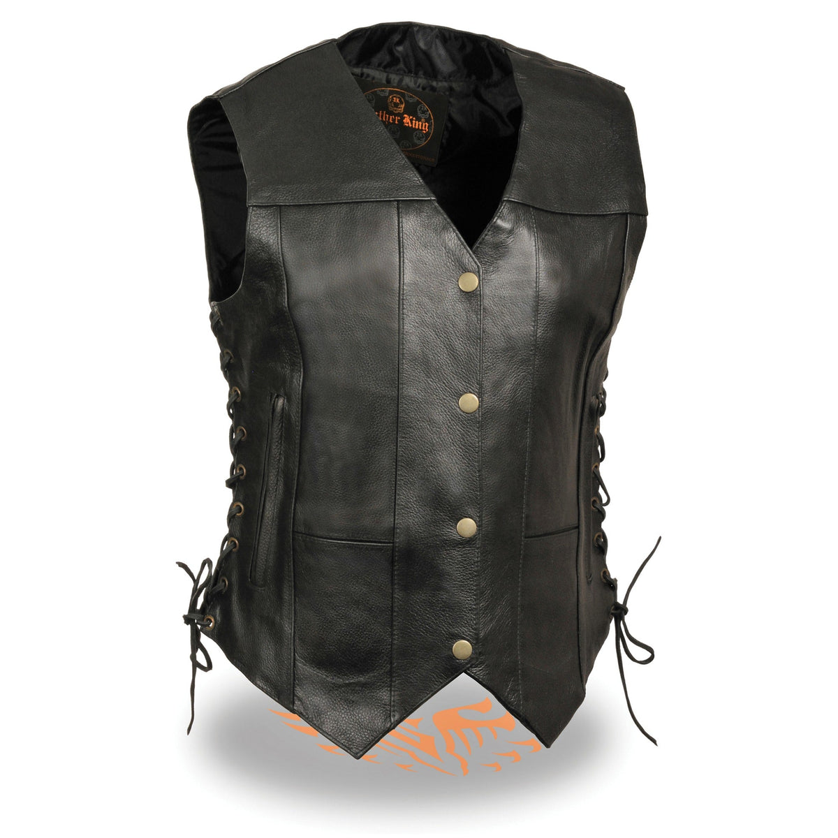 Ladies 6 Pocket Laced Vest: Features:-

Premium Milled Cowhide 1