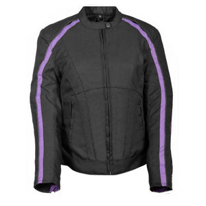 Ladies Studs & Wings Jkt Bk-Pp: Features:

Women’s Textile Jacket with Stud &amp; Wings Detailing
1300D Nylon Material Full S