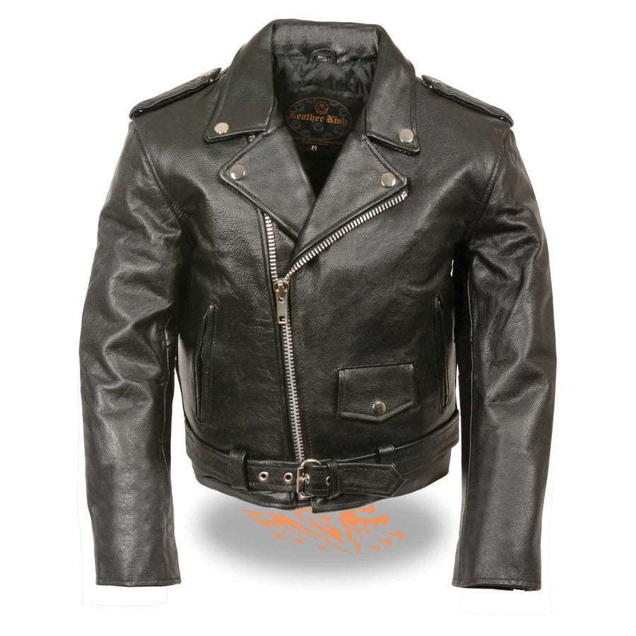 Milwaukee Leather Kids Traditional Motorcycle Jacket - Black - Eagle leather
