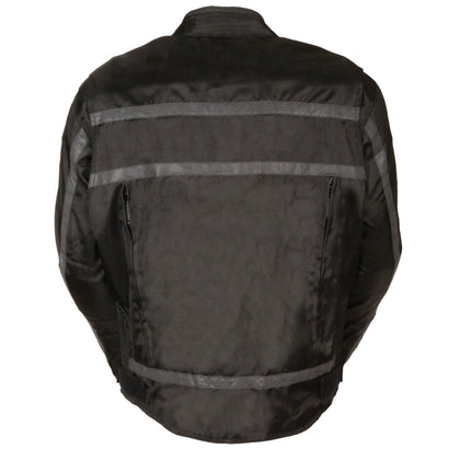 Men's Textile Jkt  W/Refl: Features:

1680D Nylon Material
Full Sleeve Zip Out liner
Stand Up Collar with Snap Closure &amp; 