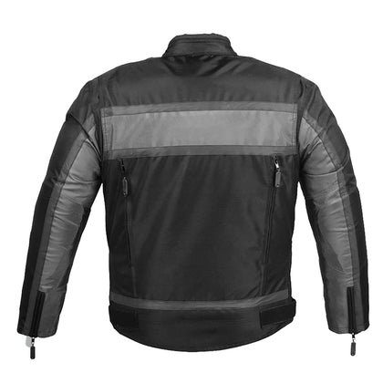 Men's Textile Jkt  W/Refl: Features:

1680D Nylon Material
Full Sleeve Zip Out liner
Stand Up Collar with Snap Closure &amp; 