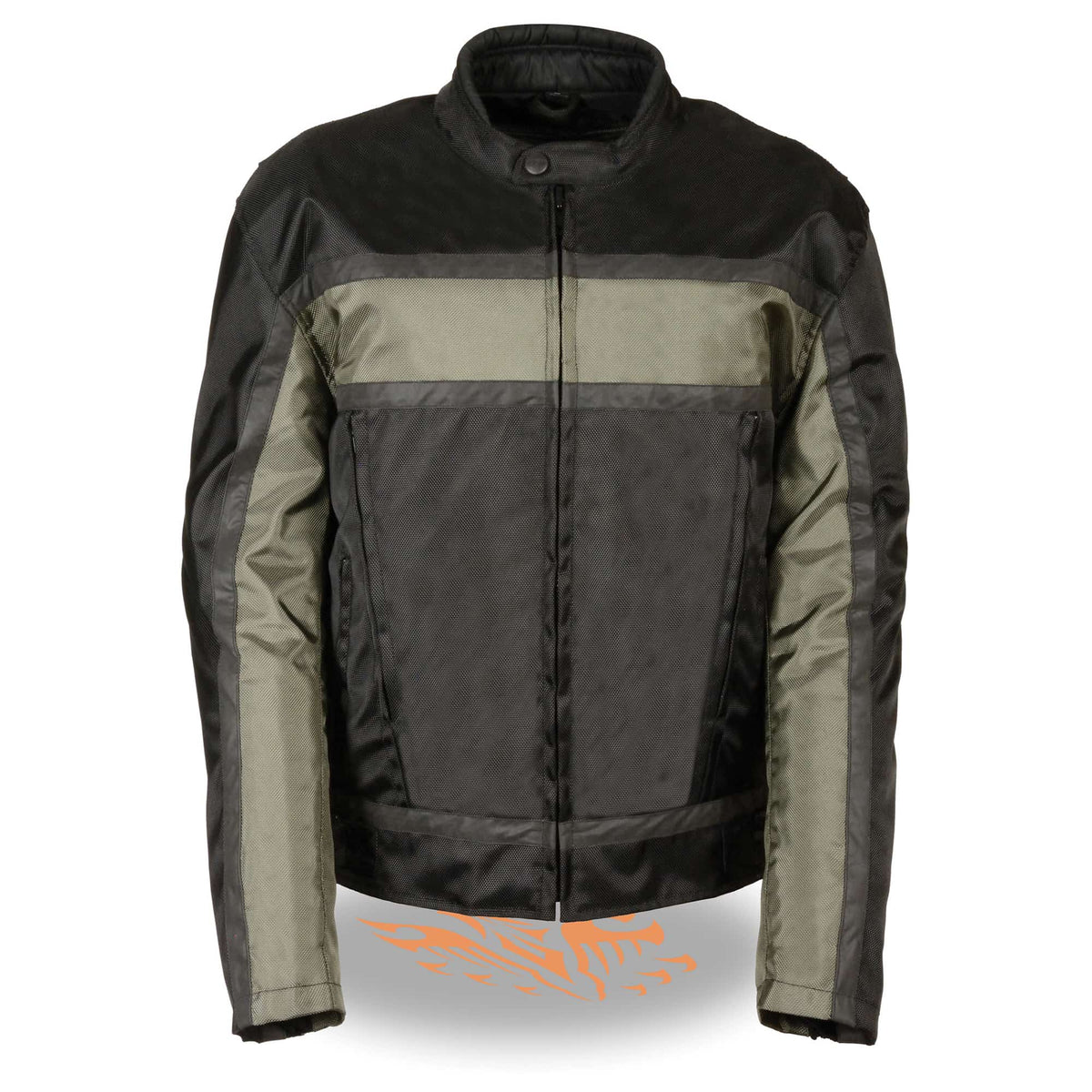 Men's Textile Jkt  W/Refl: Features:

1680D Nylon Material
Full Sleeve Zip Out liner
Stand Up Collar with Snap Closure &amp; 