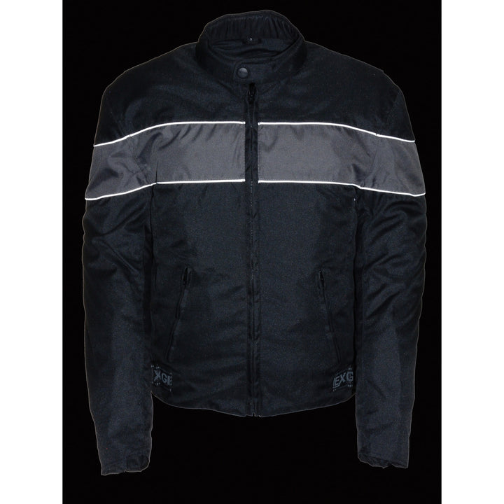 Men;s Nylon Jacket Bk/Gr - Eagle Leather
