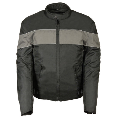 Men;s Nylon Jacket Bk/Gr - Eagle Leather