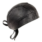 Leather Skull Cap Black