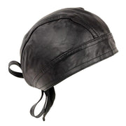 Leather Skull Cap Black