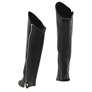 Ladies Knee High Half Chaps: Features:

Women's Knee High Half Chap with Zipper Entry
Premium Cowhide Leather 1