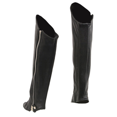 Milwaukee Leather Women's Knee High Half Chap with Zipper Entry - Black - Eagle Leather